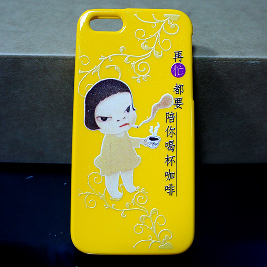 彩印手機殼iPhone軟殼黃色-003