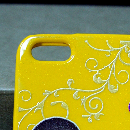 彩印手機殼iPhone軟殼黃色-004