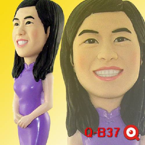 Q-B37-紫色旗袍公仔娃娃