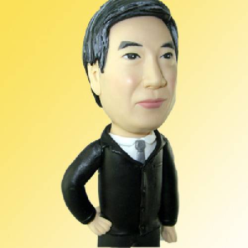 Q-F35黑色西裝銀領帶公仔