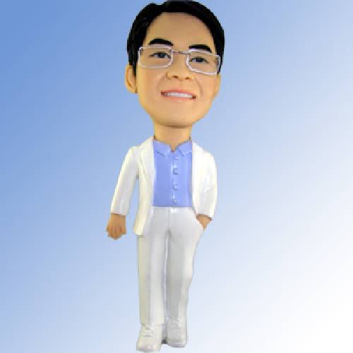 Q-F48白色休閒西裝公仔