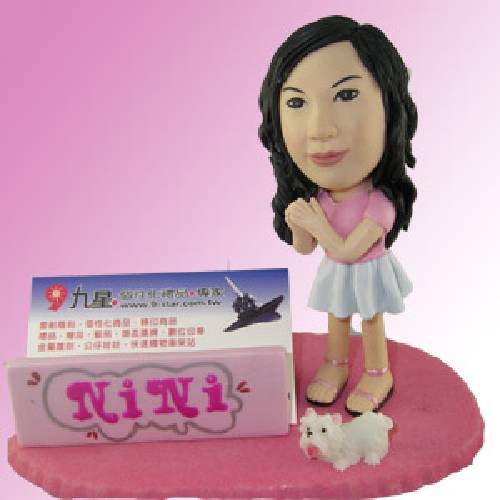 Q-F68粉紅休閒女孩+名片夾