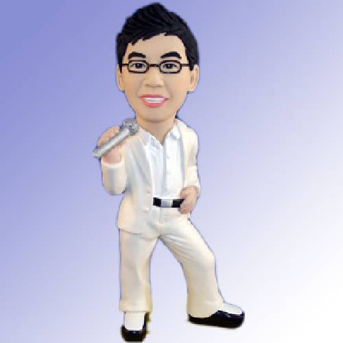 Q-F85白色西裝唱歌公仔