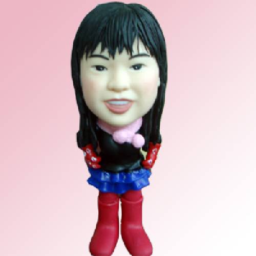 Q-F114粉色圍巾紅靴公仔